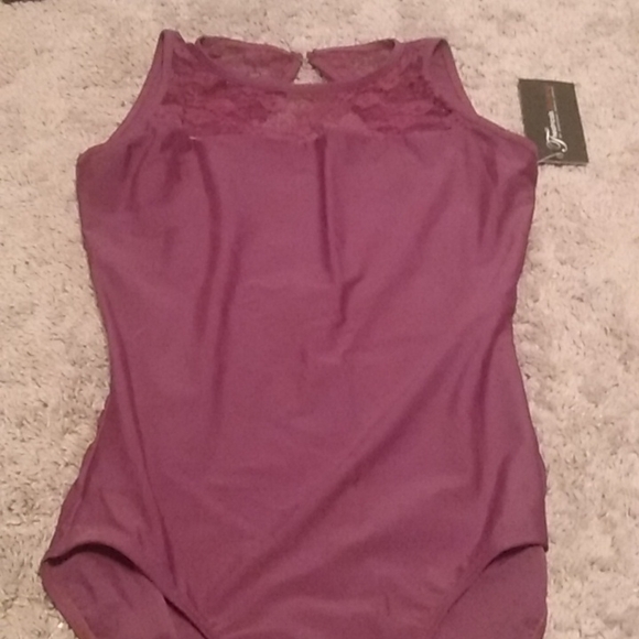 Lace Insert Tank Leotard - Picture 3 of 7